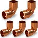 SUPPLYGIANT DDMO0034-5 90 degrees Short Turn Sweat Elbow Copper Fittings, 3/4