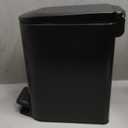 TIPGO Slim Bathroom Trash Can with Lid Soft Close, Step Pedal, 6 Liter / 1.6 Gallon Stainless Steel Trash Bin, Small Garbage Cans for Bedroom, Office, Kitchen (Matte Black)