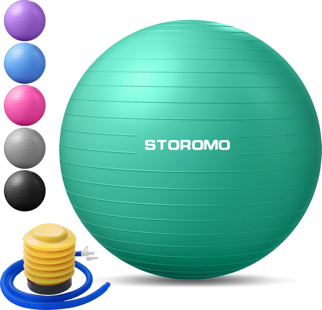 Anti-Burst Pregnancy Exercise Ball  High Weight Capacity Stability Ball for Yoga, Pilates & Labor Support, Eco-Friendly PVC Fitness Ball for Moms, Includes Pump (45cm-95cm) (55cm/21.6", Green)