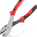 Electrician's Terminal Crimp Pliers with Cutter Wire Crimping Tools Electrical Pliers with TPR Handle Crimping and Cutting Tool for 10 to 22 AWG Terminals and Connectors