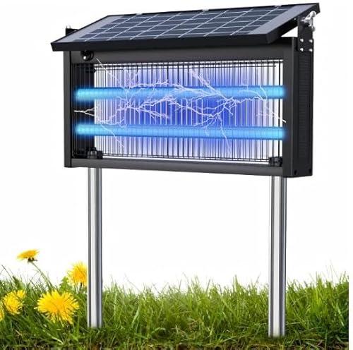 18.9 * 2.6 * 9.1in Bug Zapper Outdoor - Mosquito Repellent Outdoor Patio,Solar Bug Zapper Indoor,Waterproof Portable Fly Zapper,High Powered 4500V Mosquito Zappers Killer for Home,Patio,Camping