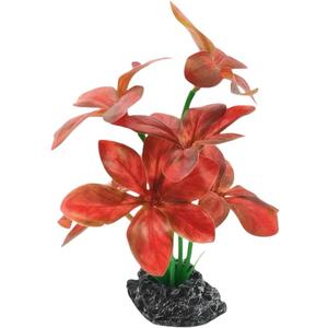 JGbaby Artificial Aquarium Plants,Fish Tank Decorations Betta Leaf Hammock 7in Realistic Silk & Plastic Plants, Hideout Decor for Betta. Goldfish,Reptiles,Small Tanks (Red Type-A)
