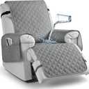 TAOCOCO Non-Slip Recliner Chair Cover Sofa Slipcover, Pet Cover with Elastic Straps, Washable Reclining Furniture Protector (23'' Small, Light Gray) (1 Seater 23'')