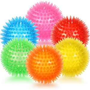 petizer 6 Pack 3.5 Squeaky Dog Toy Balls, Floating Pool Balls, Spiky Dog Balls, Durable Interactive Fetch Toys for Puppy, Dog Chew Toys for Teething (3.5", Medium/Large) (Set of 6)