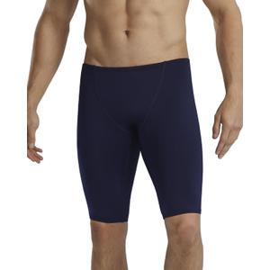TYR Men's Durafast Elite Solid Jammer Swimsuit (34, Navy/Logo)