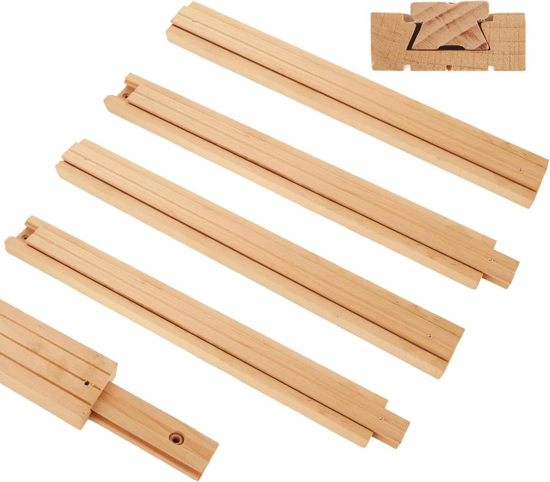 CYEAH 6 Pcs Wood Drawer Slides, 17 inch Wooden Drawer Slides, Wooden Undermount Drawer Slide Classic Guide Center Mount Track, Drawer Glide Rails Replacement Part