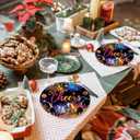 7"Happy New Year Party Plates, 2026 New Year Eve Paper Plates for Holidays Firework Disposable Party Dessert Plate, New Year's Eve Tableware Supplies for Party Celebration Supplies Decorations, 24pcs