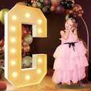 iMPRSV 4FT Light Up Letters - Large Marquee Letters Kit for Birthday Party, Wedding Decorations & Arch (Letter C)