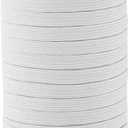 80 Yards Elastic Band 3/8 inch Wide White Elastic Strap High Elastic Cord for Sewing Waistband and Pants Waist, 1 Rolls