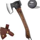14.4" Hatchet, Camping Axe, Survival Axe with Sheath, Bushcraft Hatchet with 1065 Carbon Steel and Beech Handle for Wood Chopping Perfect for Outdoor Survival and Adventures