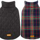 Kuoser Waterproof Dog Coat, Reversible Dog Jacket for Medium Dogs, Adjustable Durable Doggie Winter Coat Warm Puppy Cold Weather Apparel from Small to Large Breed, RoyalBlue M/L