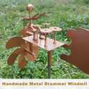 Drummer Windmill, 2025NEW Wind Spinners for Yard and Garden, Handmade Metal Rock Band Windmill, Rockin Art Figurine, Wind-Powered Kinetic Sculpture, Outdoor Decoration