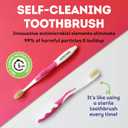 MOUTHWATCHERS Soft Childrens Flossing Manual Toothbrush, Set of 2, Blue Toothbrushes for Kids & Teens, Ultra Clean, by Dr. Plotka's