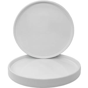 2 Pack Ceramic Plant Saucer Pot Tray 6 Inch, Planter Saucers 4 5 6 7 8 9 10 11 12 13 Inch for Indoors Outdoor, Durable Sturdy Flower Drainage drip Water Tray for Glazed Pots Base (6.4 Inch-White)