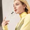 Compatible with iPhone 16 Plus Case, White Floral Flower Aesthetic Design for Girls Women Full Camera Lens Soft Silicone Shockproof Protective Cover