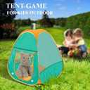 Kids Play Tent 2 Pcs Pop Up Tent for Girls and Boys, Automatic Setup and Foldable Playhouse Castle Toys Outdoor and Indoor (Green+Orange)