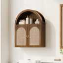 Arched Bathroom Wall Cabinet - Wood Over the Toilet Storage Cabinet, 6.9"D x 23.6"W x 30.3"H