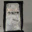 PERRKLD Luxury Glitter for iPhone Air Rectangle Bling Case, Silver