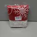 XAMSHOR Red Christmas Tree Skirt 32 Inches Snow Sequin Embroidery with White Trim Border Decor for Xmas Holiday Party Ornaments