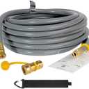 15FT 3/8 ID Natural Gas Grill Hose with Quick Connect Fittings, Natural Gas Hose for Weber, Char-Broil, Pizza Ovens, Patio Heaters.