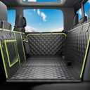 Back Seat Extender for Dogs 57 * 28.7 in, Waterproof Leather Fabric Dog Car Seat Cover for Back Seat, Foldable in the Car, Hard PVC Panels Bottom Support to 330 lbs, Full Coverage for Full Size Truck