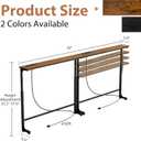 GRLEAF 2 Pack Adjustable Height Narrow Console Table with Power Outlets, 70" Long Sofa Table with Charging Station Behind Couch Table Entryway Table for Living Room and Hallway Rustic Brown, 70in