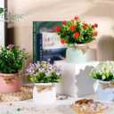 Der Rose 4 Pack Fake Flowers Small Artificial Faux Plants Indoor Summer Spring Decor for Centerpiece Table Decorations Home Office Desk Wedding Apartment Decor