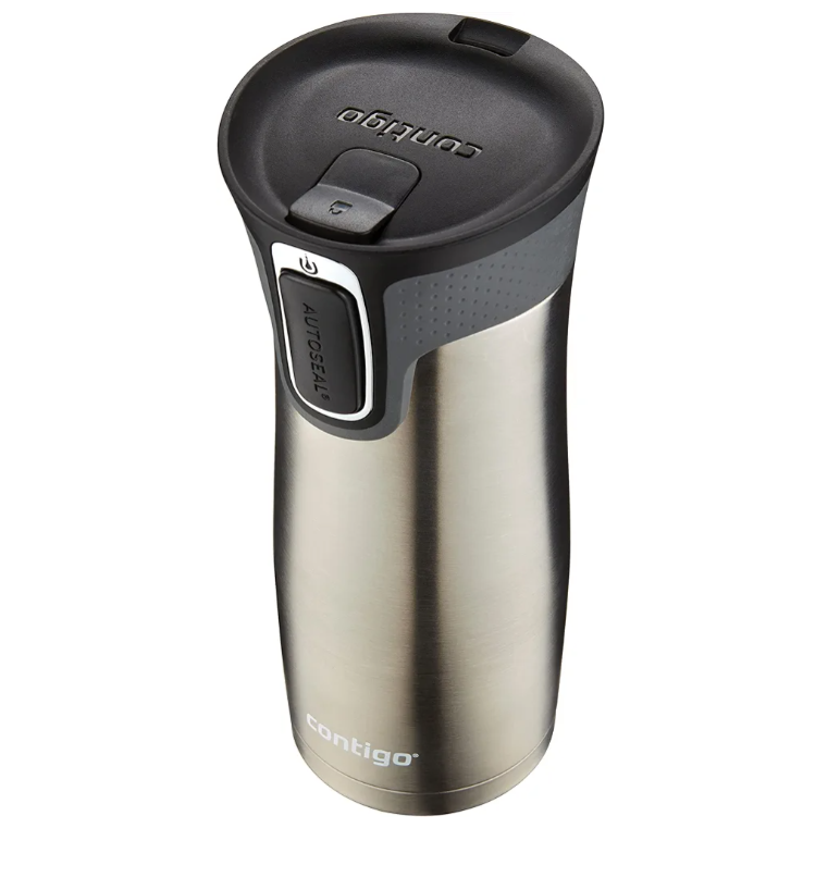 Contigo West Loop Stainless Steel Travel Mug with AUTOSEAL Lid, 16oz., Stainless Steel/Black