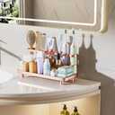 Electric Toothbrush Holder for Bathroom Countertop 5 Metal Slots Toothpaste Razor Mouthwash Organizer, Rose Gold