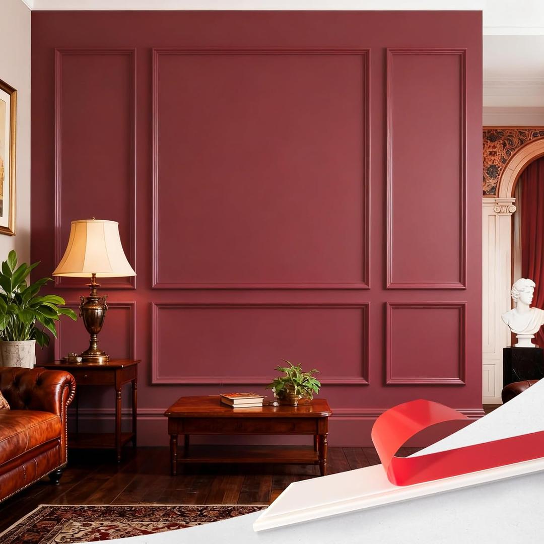 Upick Wall Molding Kit, Pre-Cut Peel and Stick Paintable Wainscoting Panels, Decorative Trim for Accent Walls (20"x50", 6-Frame Set), 20"W x 50"H + 40"W x 50"H