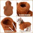 Reginary 3 Pcs Winter Fuzzy Dog Sweaters Girl Boy Dog Hoodies Puppy Hooded Sweatshirts, Warm Soft Fall Cold Comfort Pet Clothes Pet Coats for Small to Large(M)