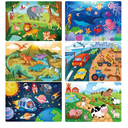 BenBen Puzzles for Kids Ages 4-6, 6 Pack 24 Piece Wooden Jigsaw Puzzles for Toddlers Ages 3-5, Preschool Learning Educational Toys for Boys Girls