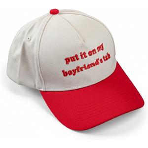 Put It On My Boyfriends Tab Embroidery Hat Gifts for Boyfriend 100% Cotton Embroidered Baseball Cap, Adjustable Boyfriends Hat for Everyday Wear