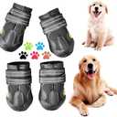 CovertSafe& Dog Boots for Dogs Non-Slip, Waterproof Dog Booties for Outdoor, Dog Shoes for Medium to Large Dogs 4Pcs with Rugged Sole Black, Size 4: (2.6''x2.1'')(L*W) for 31-40 lbs