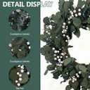 26" Preserved Eucalyptus Wreath for Front Door Large Wreaths Natural Eucalyptus Real Touch Everlasting Summer/Spring/Fall Wreath Fresh Green Environmentally Friendly Decor for Home