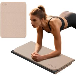 Foldable Exercise Pad for Gym or Home Use, (1.2" x 14"x 24"）Extra Thick and Wide Multi-Functional Knee Pad Cushion & Push Up Mat for Man Woman Kids, Non-Toxic POE Kids Yoga Mat, Lightweight Elbow Cushion for Yoga, Pilates