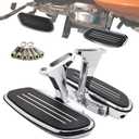 Motorcycle Passenger Floorboards - Chromed Streamline Street Glide Footboards with Mount Bracket Kits Replacement for Road King Street Glide Electra Glide Touring Models 1993-2022