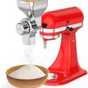 All Metal Grain Mill Attachment for KitchenAid Stand Mixer,12 Fineness Setting From Coarse to Fine for Non-Oily Dry Grain Wheat,Oats,Rice,Corn,Barley,Buckwheat,Millet and Other Cereals