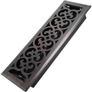 Howeall 4x14 Inches Heavy Duty Walkable Floor Register Easy Adjust Air Supply Lever Floor Vents - Charlotte Design - Vent Cover for Home Floor - Oil Rubbed Bronze