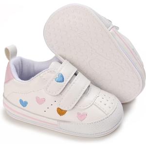 Clowora Baby Boys Girls Shoes Non-Slip Rubber Sole Sneakers Infant First Walking Toddler Crib Shoes Newborn Loafers Flats. (12-18 Months Infant, 11/Multi-color)