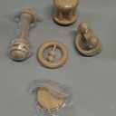 Zhanmai 5 Pieces Wooden Baby Toys Montessori Toys for Babies 0-6-12 Months Toy Rattles with Bells Baby Push Car Wooden Newborn Toy for Toddlers 1-3 Years Old Infant Boys and Girls Gifts