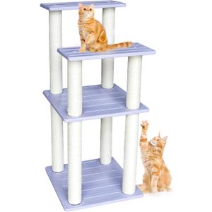 46 Inches Outdoor Cat Tower, Large Multi Level Cat Tree with Big Polypropylene Rope Scratching Posts for Indoor and Outdoor Cats