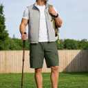3 x Men's Cargo Shorts Drawstring Classic Chino Stretch Shorts with 6 Pockets, XXL