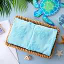 SmoothNovelty 2pcs Sea Turtle Hand Towels for Bathroom 100% Cotton Jacquard Weave Bath Towel Set Soft Absorbent Dish Washcloth for Bathroom Kitchen Beach Summer Theme Gifts 13.8 x 29.5 Inch (Blue)