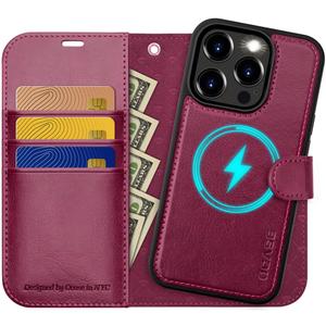 OCASE for iPhone 15 Pro Max Case Detachable Wallet Case with Card Holder, [2 in 1] PU Leather Flip Folio Case with RFID Blocking Stand Shockproof Phone Cover 6.7 Inch, Burgundy