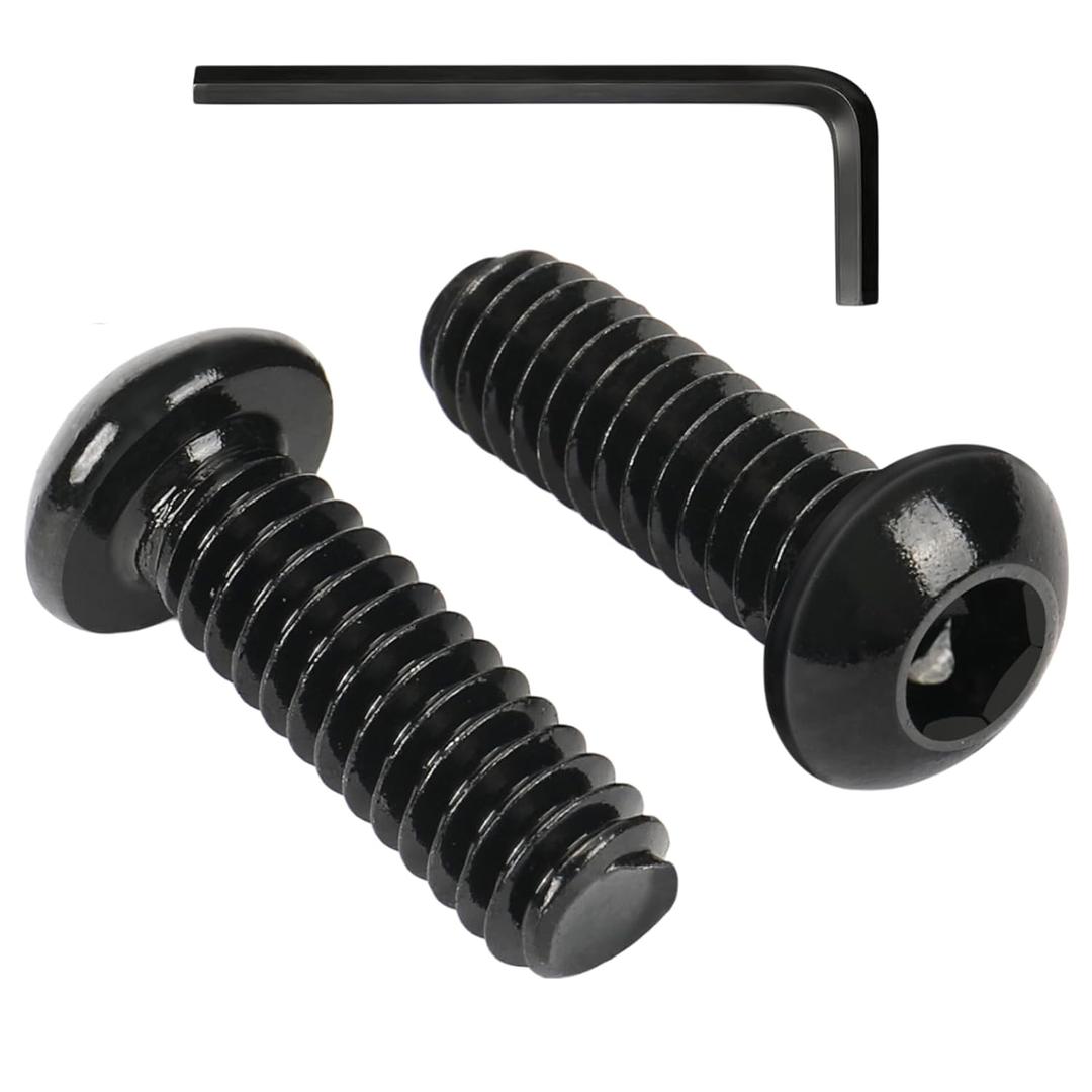70Pcs 1/4-20 x 1/2" Button Head Socket Cap Bolts Screws,304 Stainless Steel 18-8,Black Zinc Plating,Fully Threaded,with Spanner Allen Hex Drive, for Furniture,Water Pump,Light Fixture(VG10302)