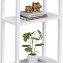 TUTOTAK Small Side Table, Narrow End Table, Skinny Sofa Table, Slim Nightstand, Couch Table, Living Room, Bed Room, White TB01BW077 (3-Tier7.9"D x 15.8"W x 26"H)