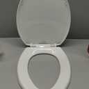 Bemis 7300SLEC Slow Close Toilet Seat, Easy Clean Hinges and Durable Plastic Seat, Made in USA, Elongated, White