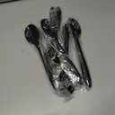 Beieverluck 6 Pack Large Silicone Cooking Spoons 10.8'' Heat Resistant Kitchen Spoons for Cooking Silicone Serving Stirring Mixing Spoons, black