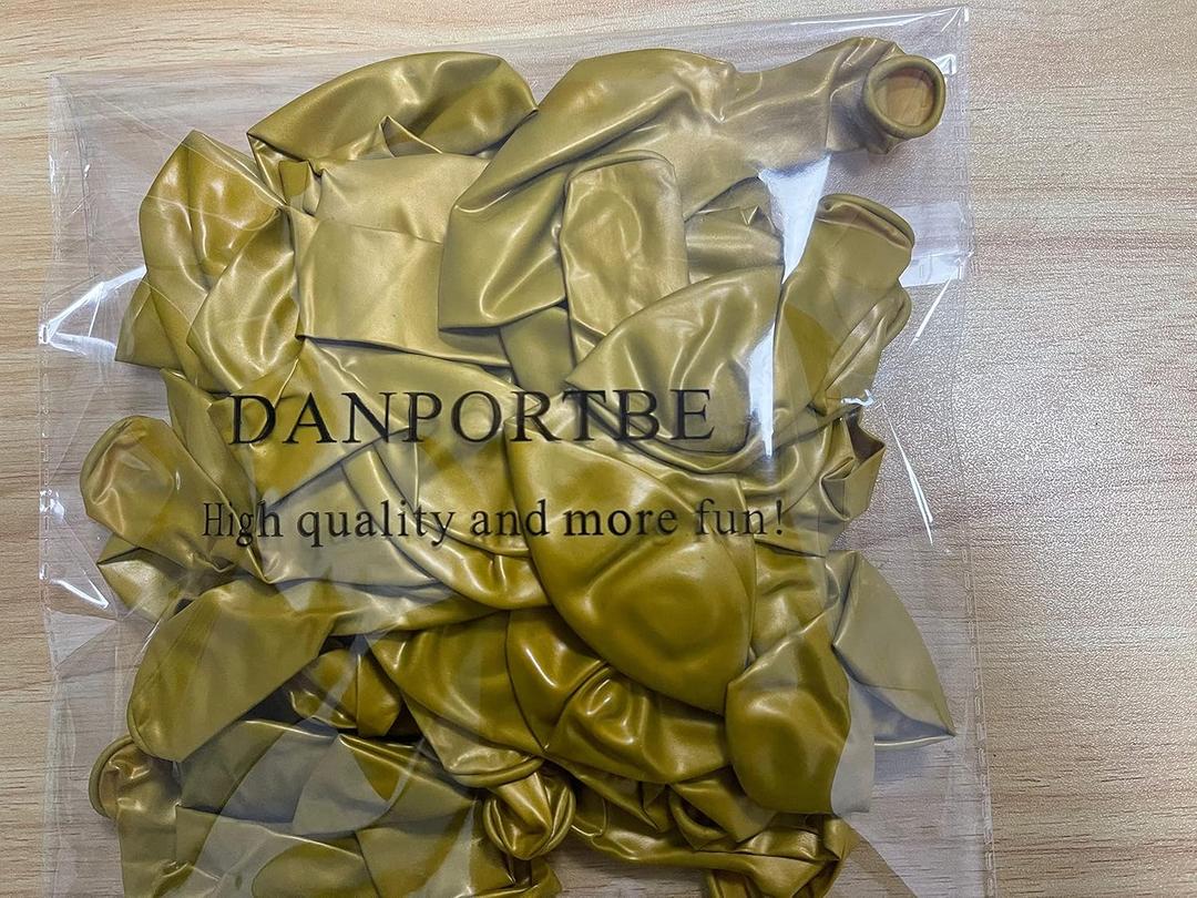 12 inches 50pcs/pack 12" Gold White Shiny Balloons and Happy Birthday Banner for Birthday Wedding Party Decoration